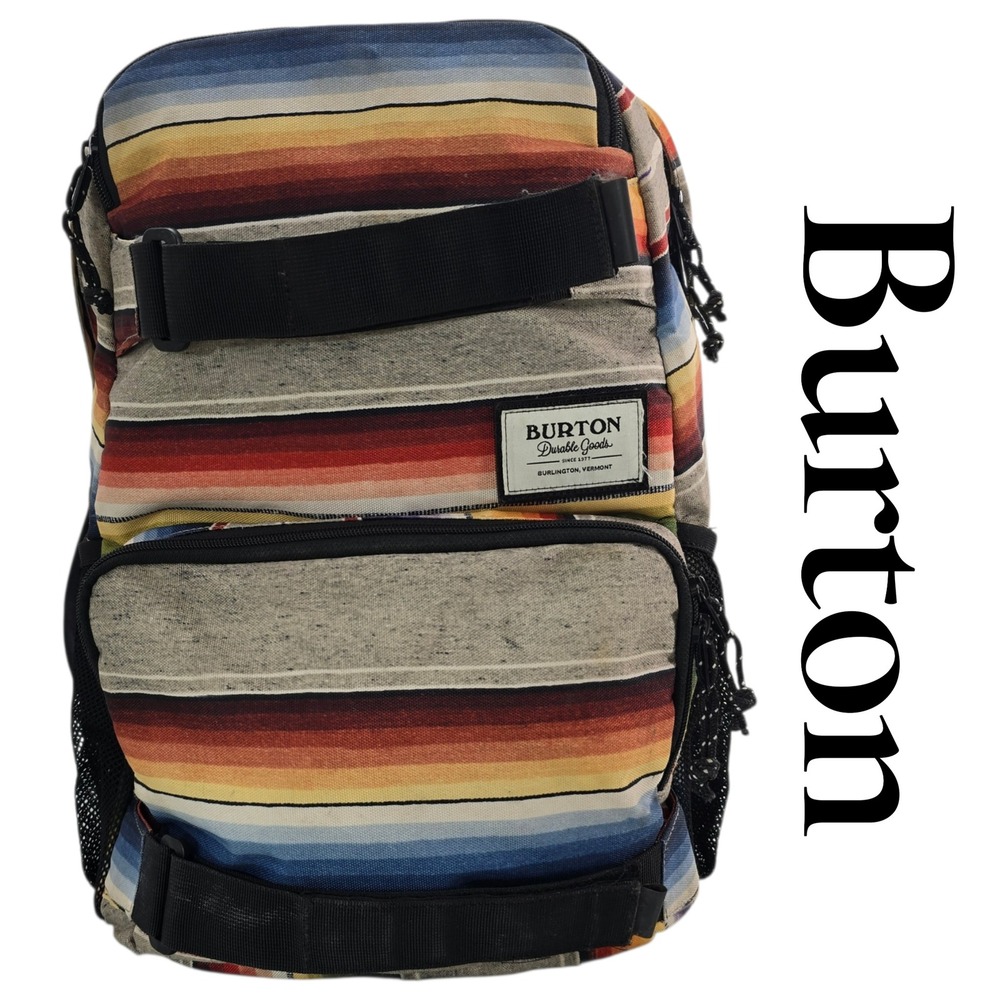 Burton Treble Yell Backpack Unisex OS Multicolor Canvas Baja Stripe Skate Straps